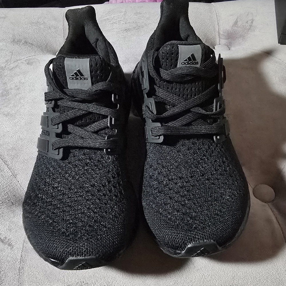 Adidas Black Knit Lace-Up Athletic Sneakers End Plastic Waste
